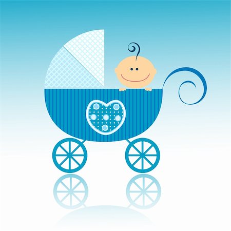 simsearch:400-04087244,k - baby arrival design, baby boy in his little carriage Stock Photo - Budget Royalty-Free & Subscription, Code: 400-04314806