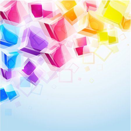simsearch:400-07036256,k - 3d bright abstract background with transparent cubes - vector illustration Photographie de stock - Aubaine LD & Abonnement, Code: 400-04314876