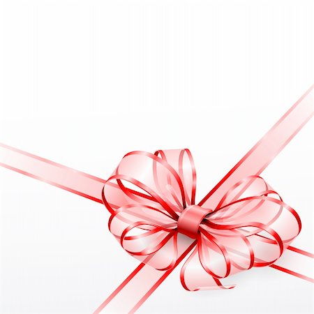 simsearch:400-04353306,k - Red transparent bow isolated on white. Vector illustration Stock Photo - Budget Royalty-Free & Subscription, Code: 400-04314883