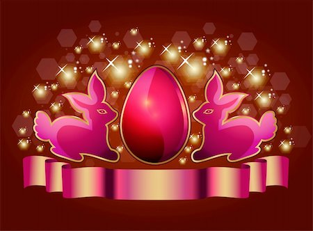 Easter background - the rabbits and eggs with glitter Foto de stock - Royalty-Free Super Valor e Assinatura, Número: 400-04314985