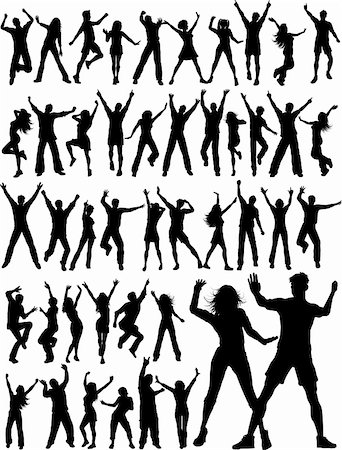 party couple silhouette - Huge collection of silhouettes of people dancing Stock Photo - Budget Royalty-Free & Subscription, Code: 400-04315207