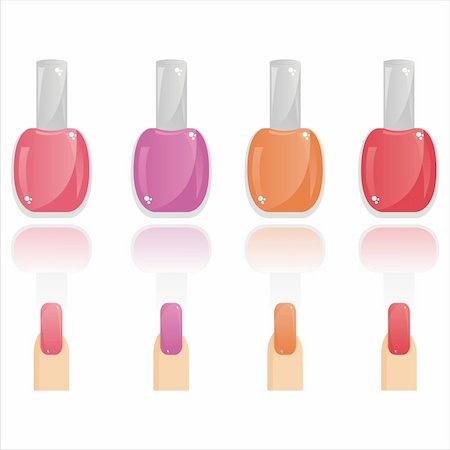 simsearch:400-05197765,k - set of 4 glossy nail polish and nails Photographie de stock - Aubaine LD & Abonnement, Code: 400-04315280