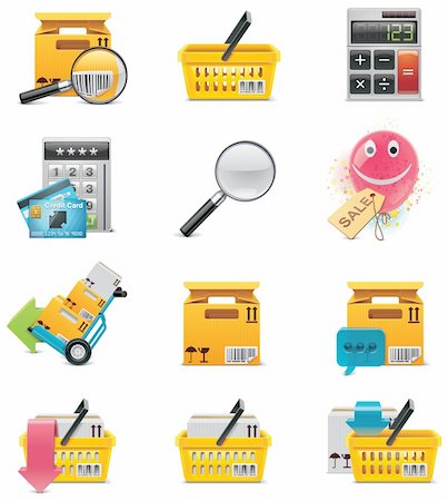 Set of the internet shopping related icons Photographie de stock - Aubaine LD & Abonnement, Code: 400-04315375