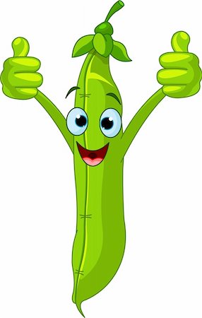 Illustration of a garden peas Character  giving thumbs up Photographie de stock - Aubaine LD & Abonnement, Code: 400-04315430