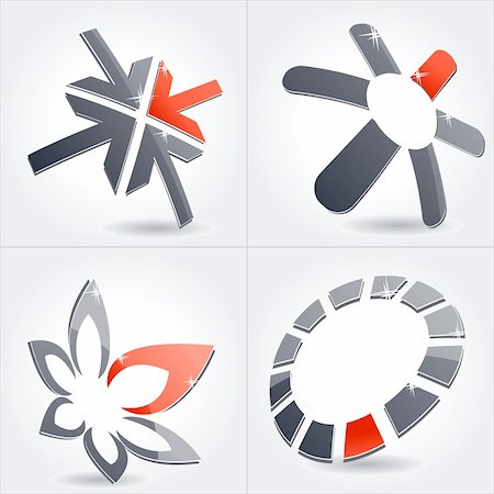 Collection of various modern abstract metal symbols Stock Photo - Budget Royalty-Free & Subscription, Code: 400-04315688