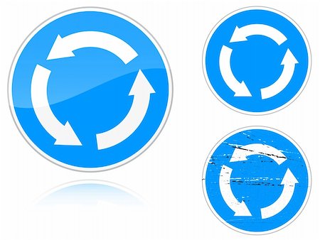 round arrow vectors - Set of variants a Circular motion - road sign isolated on white background. Group of as fish-eye, simple and grunge icons for your design. Vector illustration. Stock Photo - Budget Royalty-Free & Subscription, Code: 400-04315756