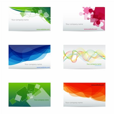 Vector set with different business cards Stock Photo - Budget Royalty-Free & Subscription, Code: 400-04315926