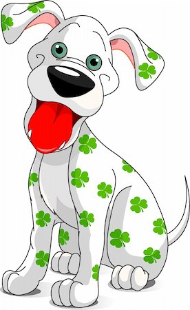 Illustration of a cute  St. Patrick's Day funny smiling dog Foto de stock - Royalty-Free Super Valor e Assinatura, Número: 400-04316057