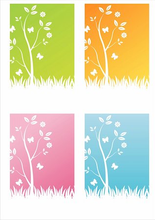 simsearch:400-04330270,k - set of 4 colorful nature backgrounds Stock Photo - Budget Royalty-Free & Subscription, Code: 400-04316368