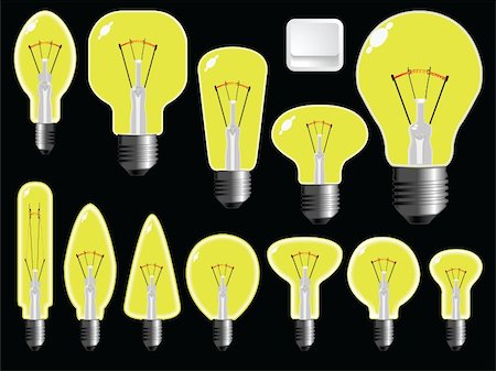 simsearch:400-04901392,k - light bulbs shapes against black background, abstract vector art illustration Stock Photo - Budget Royalty-Free & Subscription, Code: 400-04316361