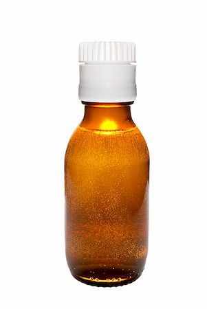 simsearch:400-07681009,k - Medicine bottle. Brown glass. White childproof lid. 100ml. Clipping path included. Stockbilder - Microstock & Abonnement, Bildnummer: 400-04316612