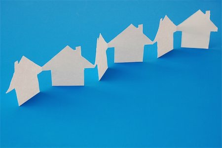 paper houses or homes showing a concept for real estate Stock Photo - Budget Royalty-Free & Subscription, Code: 400-04316900