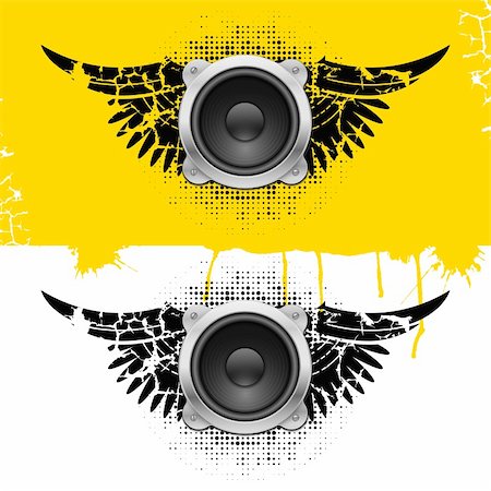 rock speakers - Party design element with speakers . Vector illustration Stock Photo - Budget Royalty-Free & Subscription, Code: 400-04317502