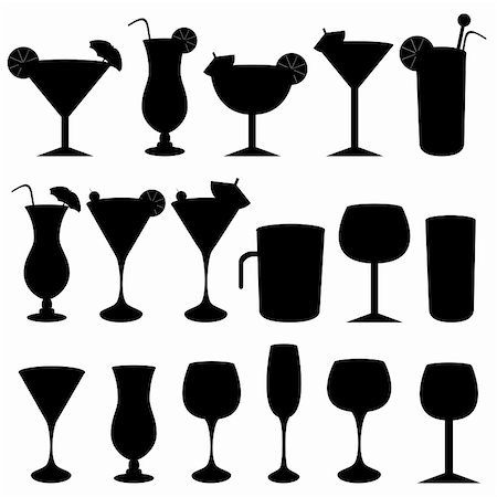 Alcoholic drinks, cocktails and glasses Stock Photo - Budget Royalty-Free & Subscription, Code: 400-04317513