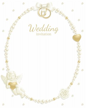 Wedding background with jewels composing a frame for your text Foto de stock - Super Valor sin royalties y Suscripción, Código: 400-04317538