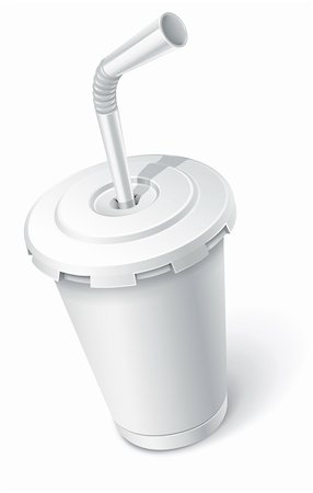 simsearch:400-08794469,k - paper fast food cup with tube. Vector illustration isolated on white background Foto de stock - Super Valor sin royalties y Suscripción, Código: 400-04317530