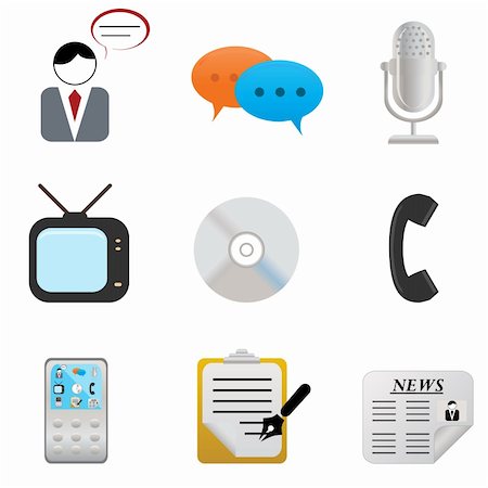Media icons and symbols silhouettes Stock Photo - Budget Royalty-Free & Subscription, Code: 400-04317635