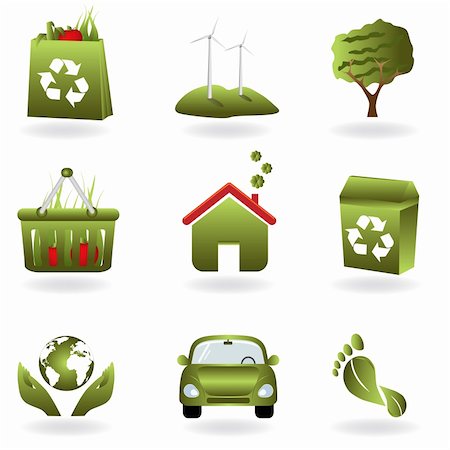Recycling and green related eco symbols Stock Photo - Budget Royalty-Free & Subscription, Code: 400-04317633