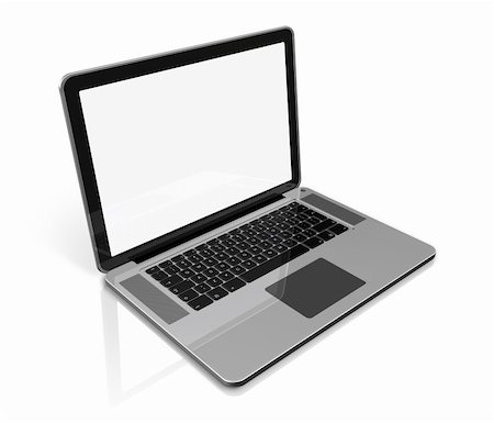 simsearch:400-04854535,k - 3D blank laptop computer isolated on white with clipping path Stock Photo - Budget Royalty-Free & Subscription, Code: 400-04317830