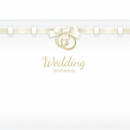 Wedding background decorated with ribbon and rings Stock Photo - Budget Royalty-Free & Subscription, Code: 400-04317970