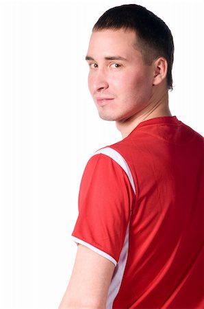 simsearch:400-04325504,k - soccer player is looking back isolated on white Fotografie stock - Microstock e Abbonamento, Codice: 400-04318170