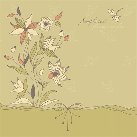 Vintage floral background. For themes wedding, love, holidays. Vector illustration Stock Photo - Budget Royalty-Free & Subscription, Code: 400-04318309