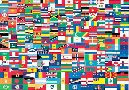 states flag and atlas - All flags of the world, vector illustration Stock Photo - Budget Royalty-Free & Subscription, Code: 400-04318370