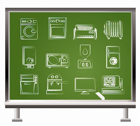 simsearch:400-07915731,k - painted with chalk Home electronics and equipment objects - vector illustration Stock Photo - Budget Royalty-Free & Subscription, Code: 400-04318383