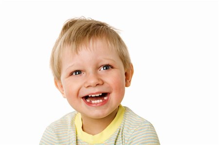 simsearch:400-04677805,k - Happy Boy two years age looking straight isolated on white Photographie de stock - Aubaine LD & Abonnement, Code: 400-04318502