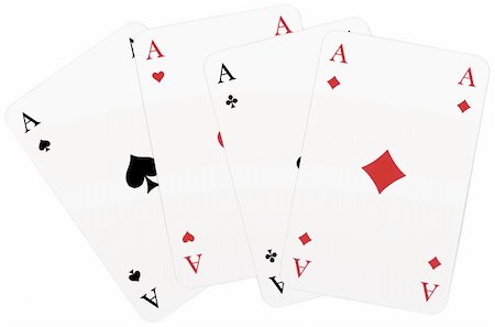 simsearch:400-04314649,k - Four aces isolated on white background Foto de stock - Royalty-Free Super Valor e Assinatura, Número: 400-04318563