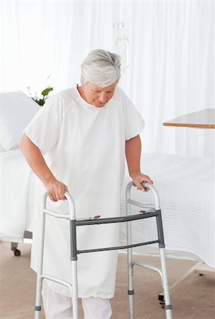 sad grandmother - Senior woman with her zimmer frame Stock Photo - Budget Royalty-Free & Subscription, Code: 400-04318740