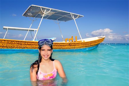 picture of mexican boat - latin  teen girl in Caribbean beach with  goggles Stock Photo - Budget Royalty-Free & Subscription, Code: 400-04319299