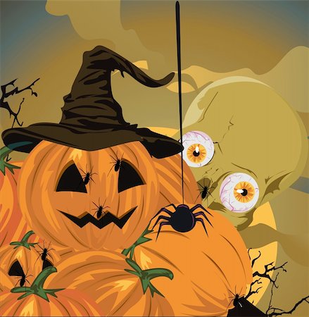 Halloween pumpkin vector illustration. Stock Photo - Budget Royalty-Free & Subscription, Code: 400-04319382