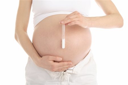 pregnant woman holding a test tube with sperm isolated on white Stock Photo - Budget Royalty-Free & Subscription, Code: 400-04319593