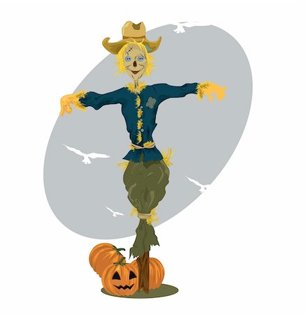 scarecrow with crops - Scarecrow - Vector Stock Photo - Budget Royalty-Free & Subscription, Code: 400-04319645