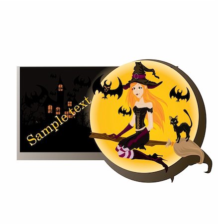 simsearch:400-08528806,k - Halloween witch. vector banner Photographie de stock - Aubaine LD & Abonnement, Code: 400-04319667