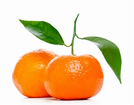 simsearch:400-04164071,k - Tangerines with leaves isolated over white Stock Photo - Budget Royalty-Free & Subscription, Code: 400-04319672