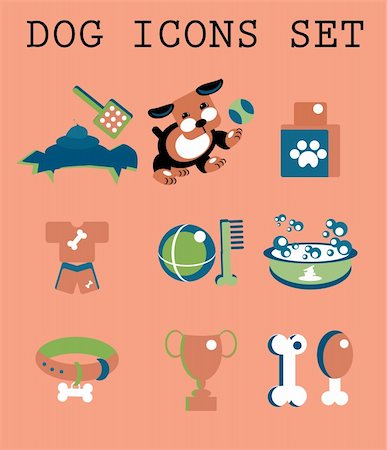 Pet icons set vector doggy Stock Photo - Budget Royalty-Free & Subscription, Code: 400-04319745