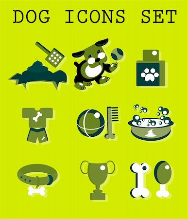 Pet icons set vector doggy Stock Photo - Budget Royalty-Free & Subscription, Code: 400-04319746
