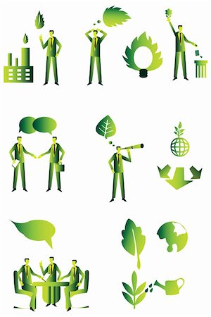 simsearch:400-05674700,k - Eco people group, business green icons set 1 Photographie de stock - Aubaine LD & Abonnement, Code: 400-04319797