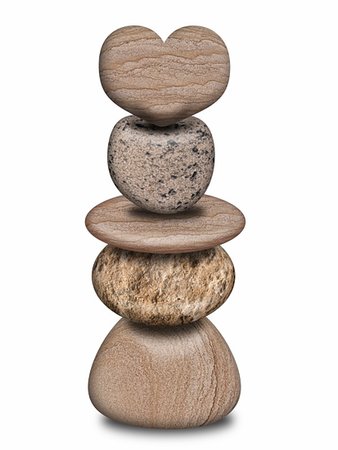 simsearch:400-04640528,k - Stack of Isolated Balanced Rock Pebbles with Heart Illustration Stock Photo - Budget Royalty-Free & Subscription, Code: 400-04319868