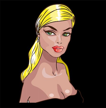 simsearch:400-04534575,k - Beauty Blond Woman portrait vector Stockbilder - Microstock & Abonnement, Bildnummer: 400-04319882