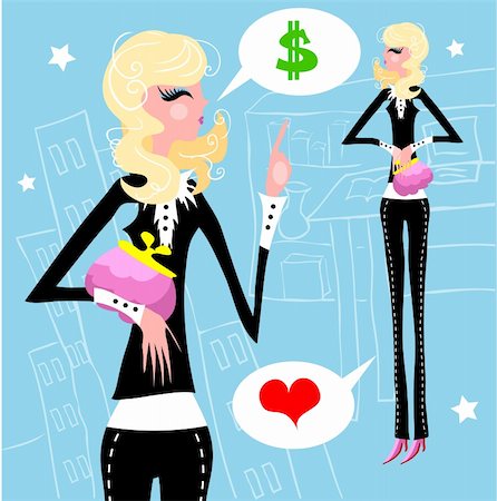 simsearch:400-04351235,k - Businesswoman work money love concept Foto de stock - Super Valor sin royalties y Suscripción, Código: 400-04319988