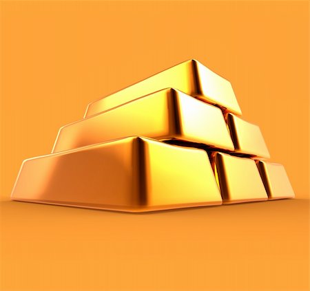 Gold Bars 3D Render Isolated, Image include hand drawn vector clipping path for remove background. Stock Photo - Budget Royalty-Free & Subscription, Code: 400-04310107