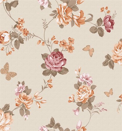 beautiful flower design Seamless pattern background Stock Photo - Budget Royalty-Free & Subscription, Code: 400-04310155