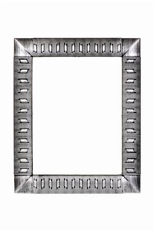 simsearch:400-05044112,k - Silver metal frame isolated on white background Stock Photo - Budget Royalty-Free & Subscription, Code: 400-04310164