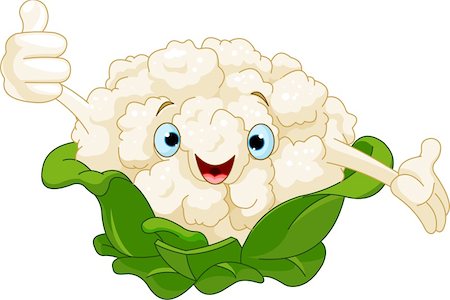 eye pointing - Cartoon cute Cauliflower presenting something Stock Photo - Budget Royalty-Free & Subscription, Code: 400-04310197