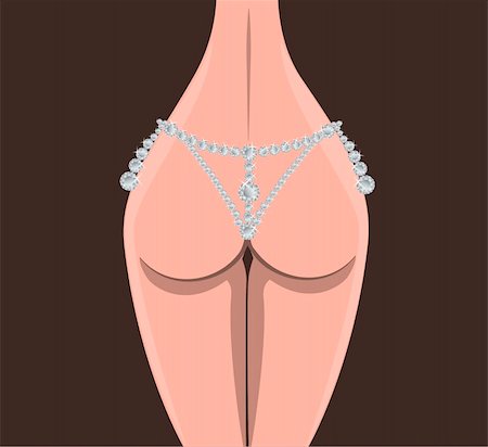 simsearch:400-04165860,k - Vector illustration of a beautiful girl's buttocks and diamonds Stock Photo - Budget Royalty-Free & Subscription, Code: 400-04310328