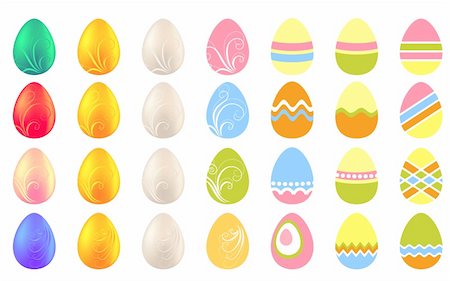 simsearch:400-05371255,k - Set of different pretty spring easter eggs Foto de stock - Royalty-Free Super Valor e Assinatura, Número: 400-04310364