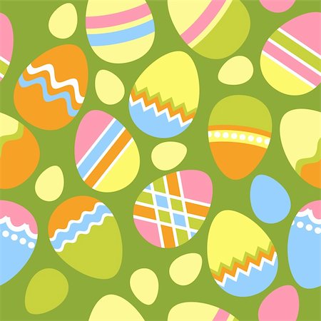 simsearch:400-05371255,k - Seamless spring green pattern with easter eggs Foto de stock - Royalty-Free Super Valor e Assinatura, Número: 400-04310367